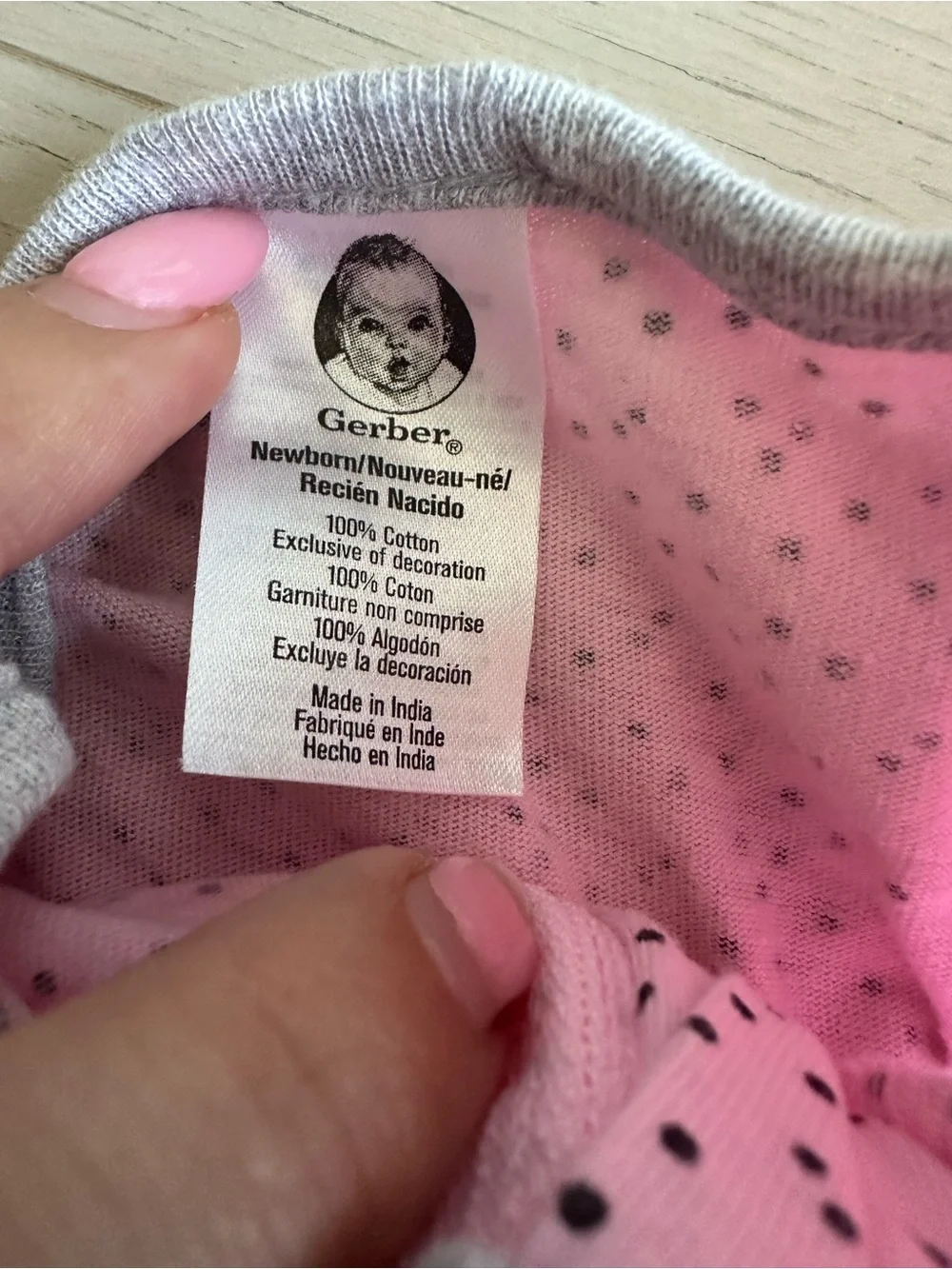 Gerber Pink & Gray Baby Footie Sleepers - Bunny & Heart Prints